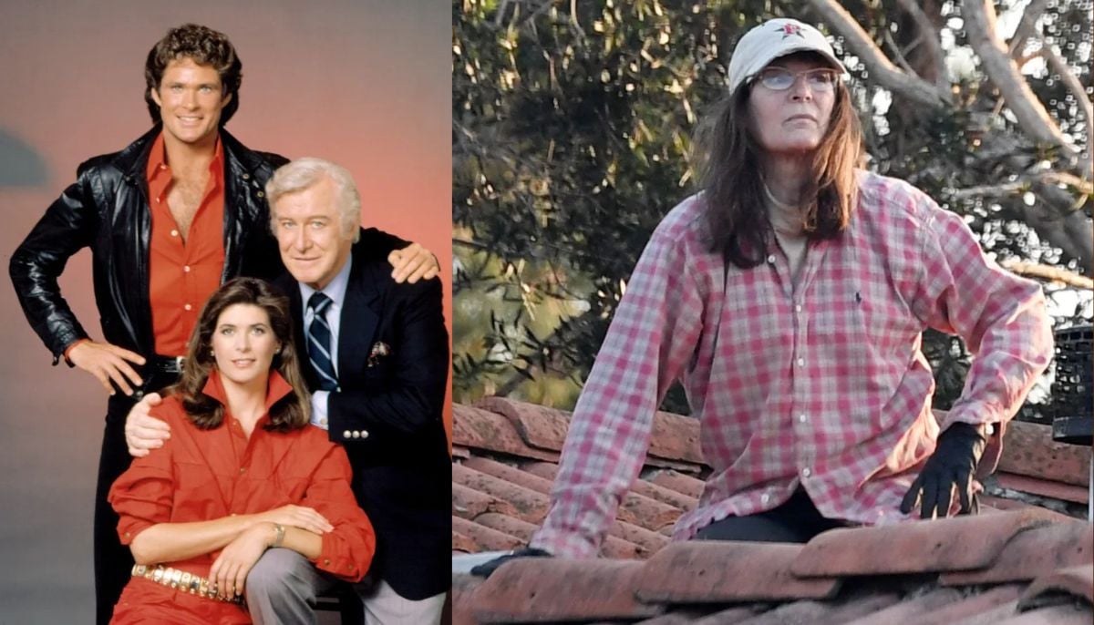 Knight Rider star Patricia McPherson unrecognisable while fixing her roof