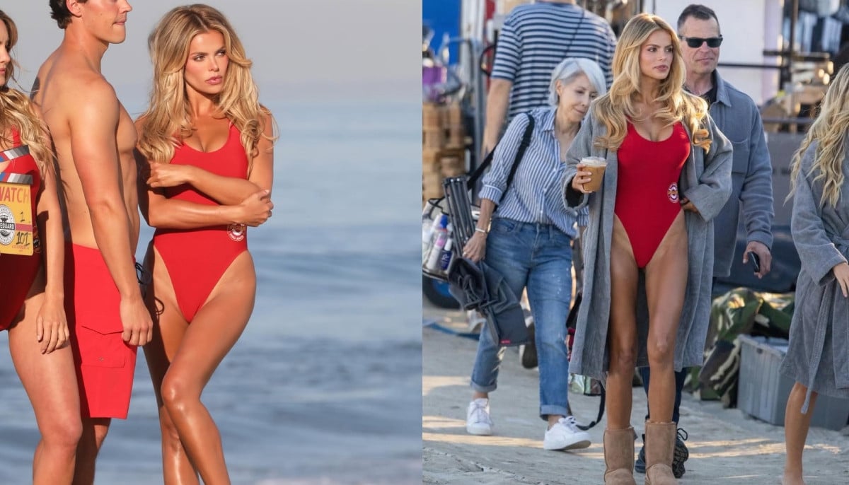 Brooks Nader breaks down wearing iconic 'Baywatch' red swimsuit ahead of reboot