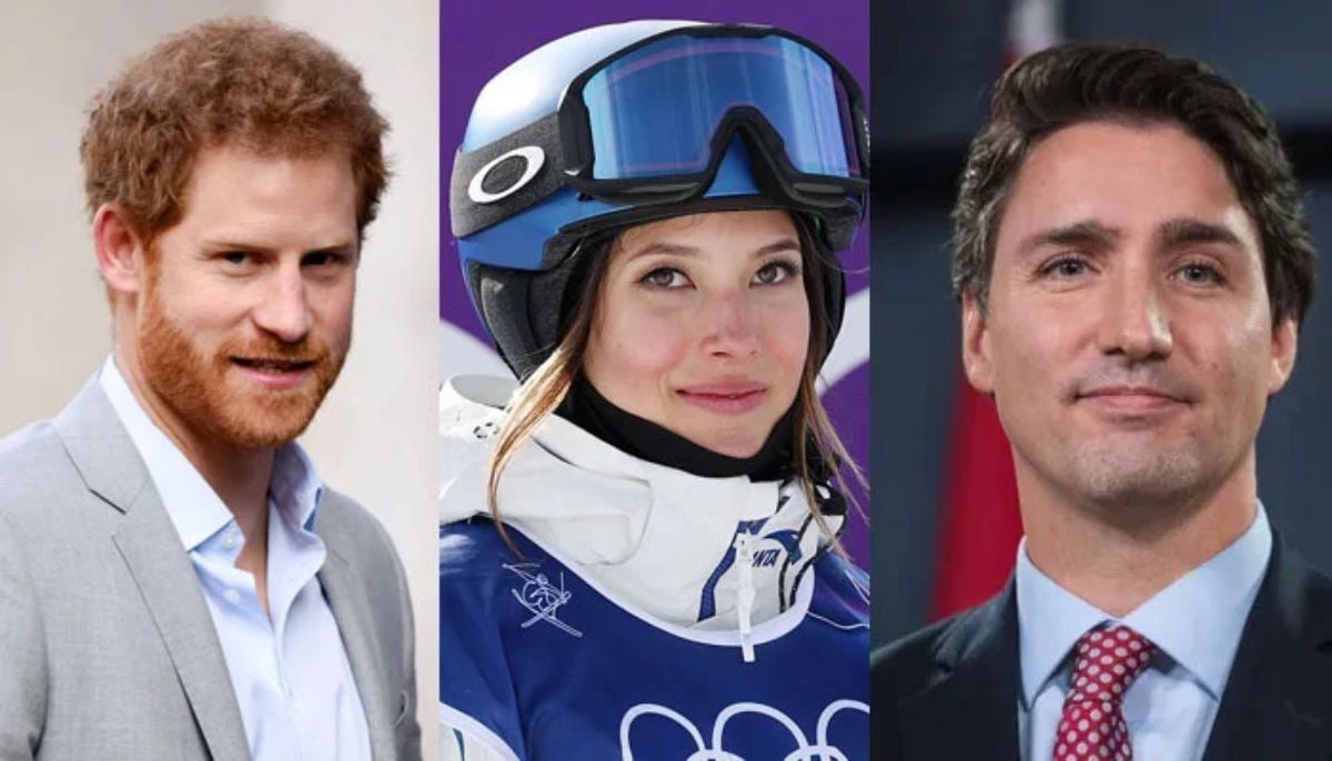 Prince Harry's snaps ski trip selfie with Justin Trudeau and Olympian Eileen Gu