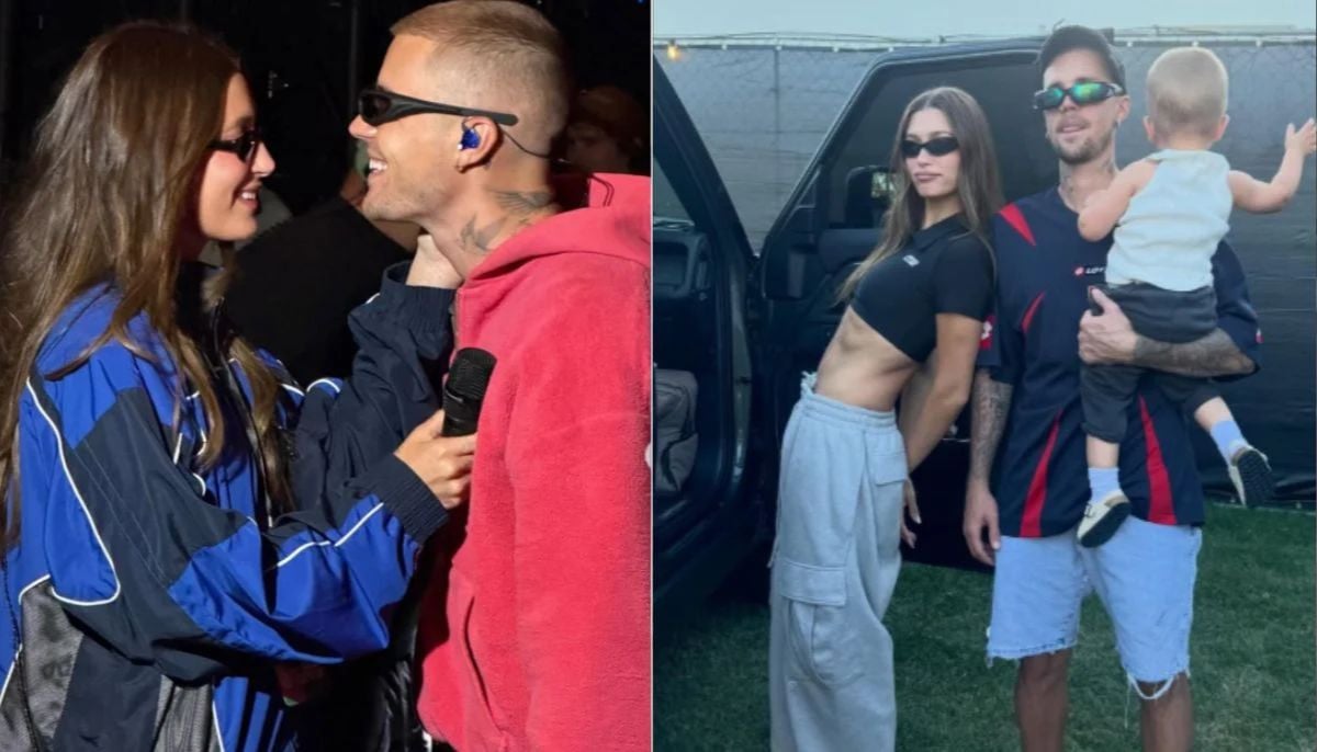 Hailey and Justin Bieber&amp;apos;s romantic backstage kiss at Coachella