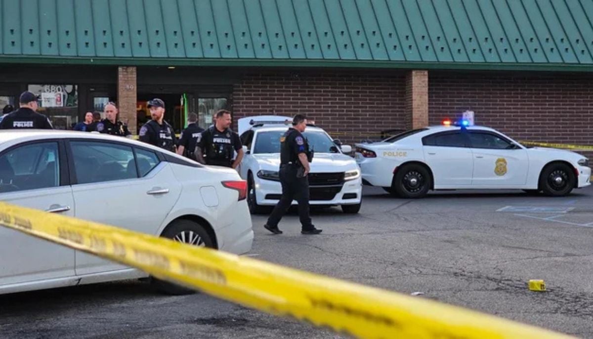 Police detain suspect following violent row outside Kroger supermarket