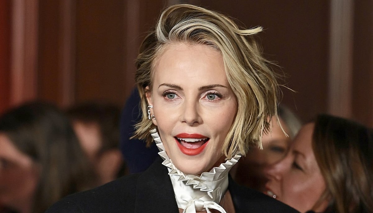 Charlize Theron stuns in shirtless blazer at &amp;apos;Apex&amp;apos; New York premiere