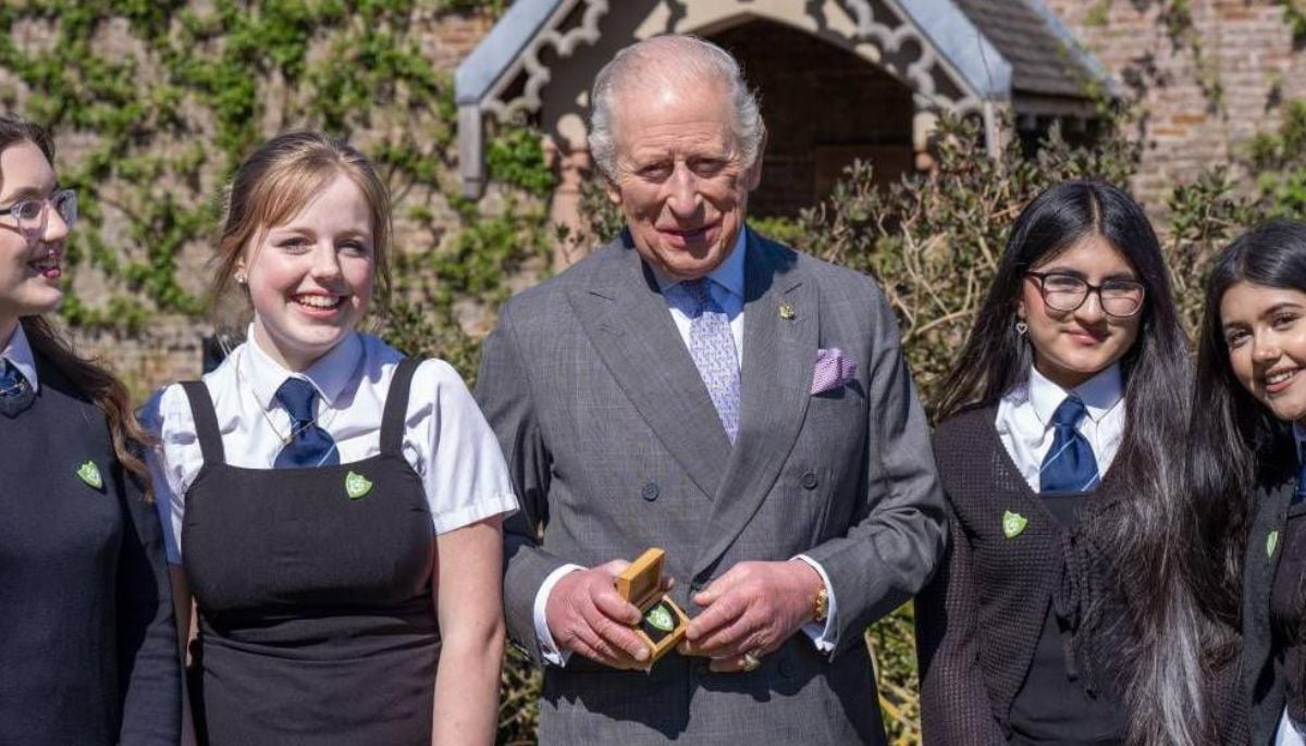 King Charles receives special Green Blue Peter Badge on Earth Day
