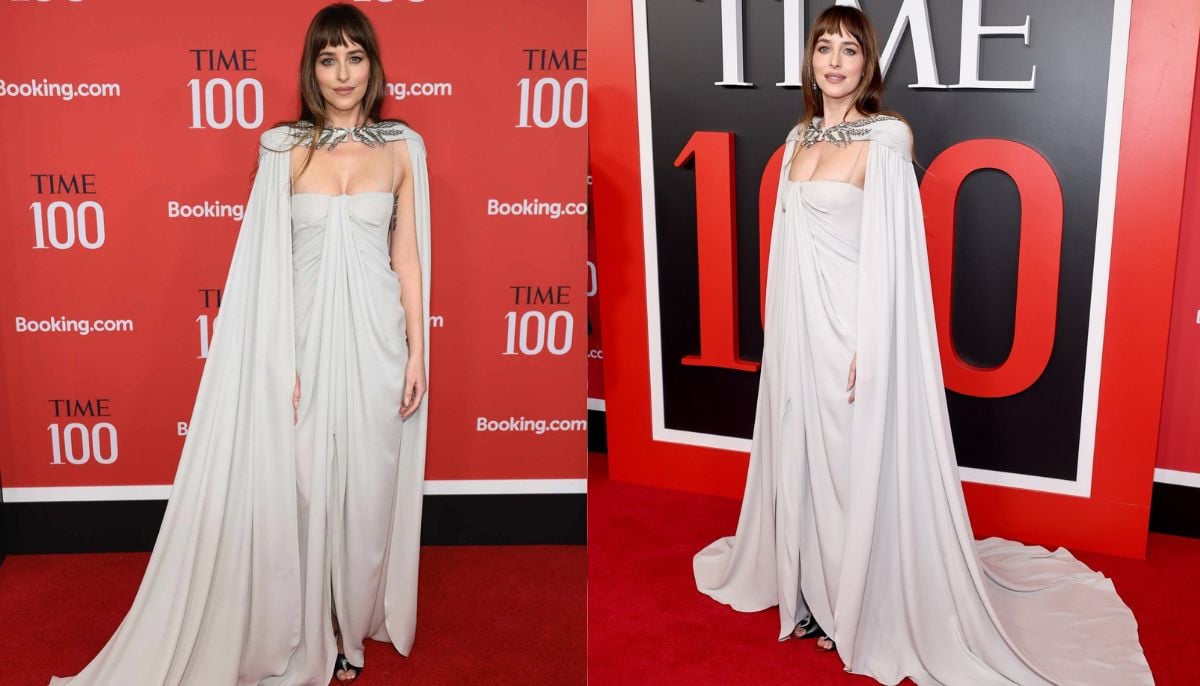 Dakota Johnson debuts ethereal Valentino cape look at TIME100 Gala