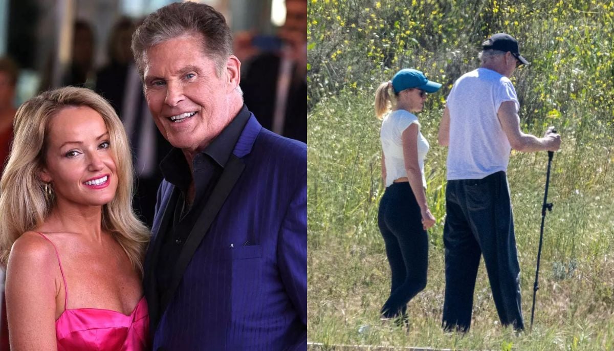 David Hasselhoff seen using walker with wife Hayley Roberts
