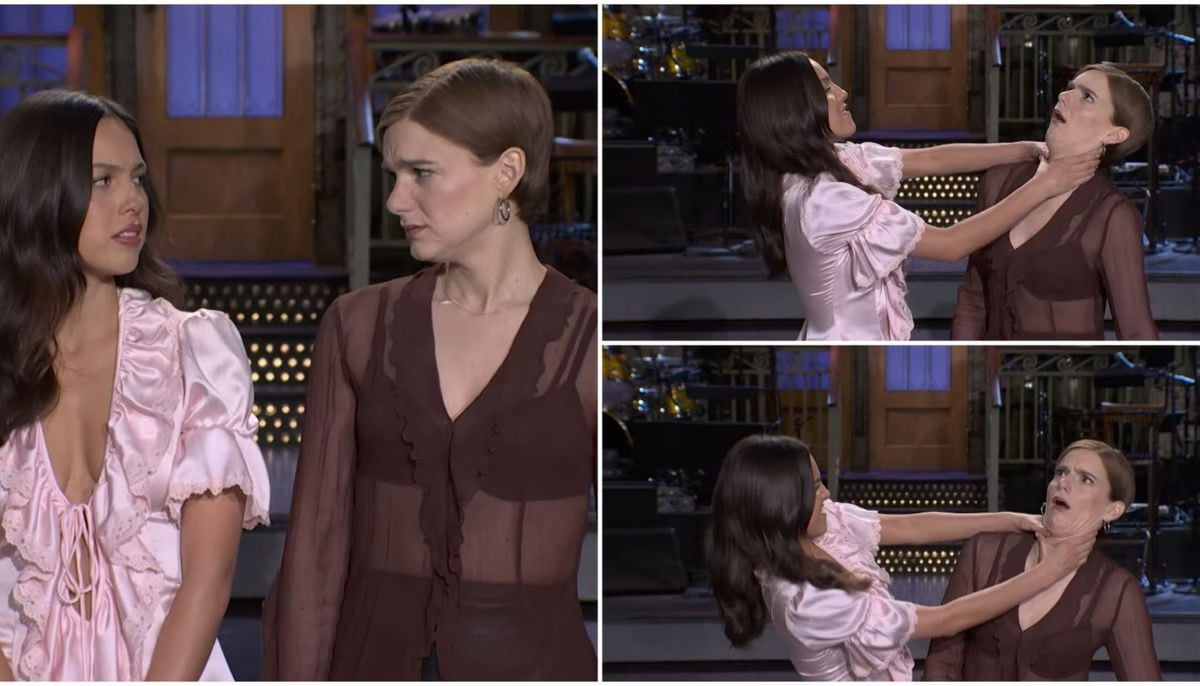 Olivia Rodrigo playfully chokes Ashley Padilla in wild ‘SNL’ promo