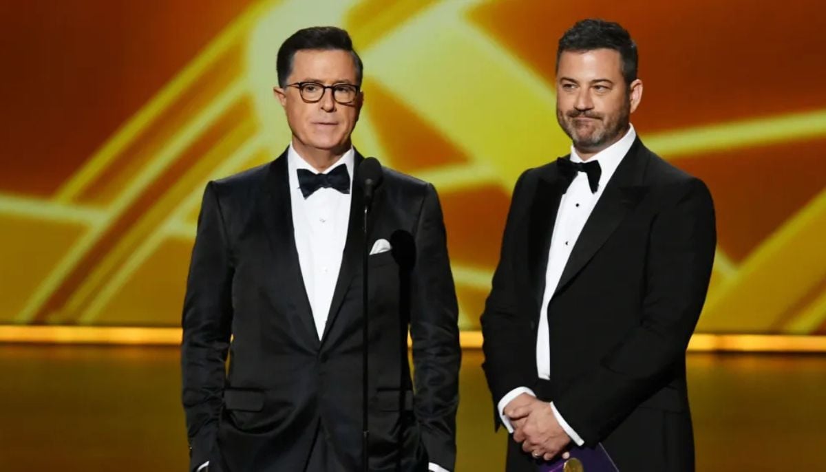 Jimmy Kimmel caught blasting Stephen Colbert&amp;apos;s fans for &amp;apos;not cancelling&amp;apos; Paramount+