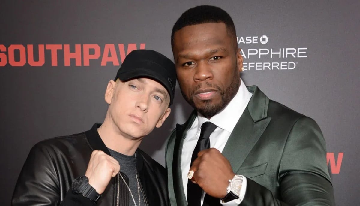 50 Cent and Eminem spotted together at Pistons game in rare public reunion