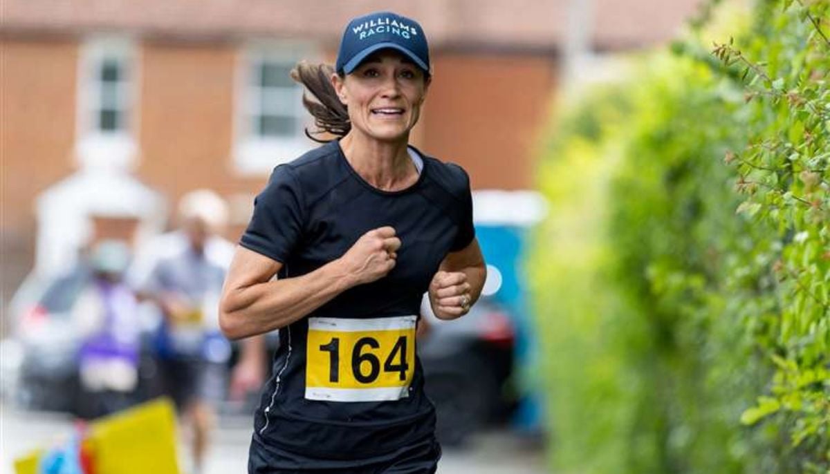 Pippa Middleton joins the Kintbury 5 charity run near her Berkshire home on Sunday