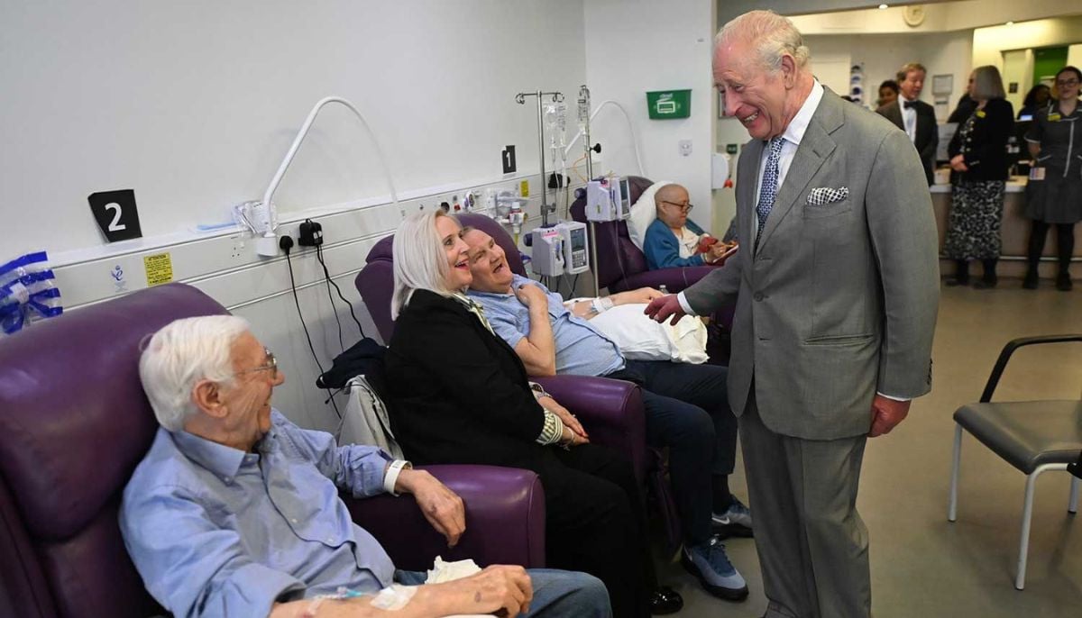 King Charles visits Macmillan Cancer Centre in York and plants a rose in its newly created garden