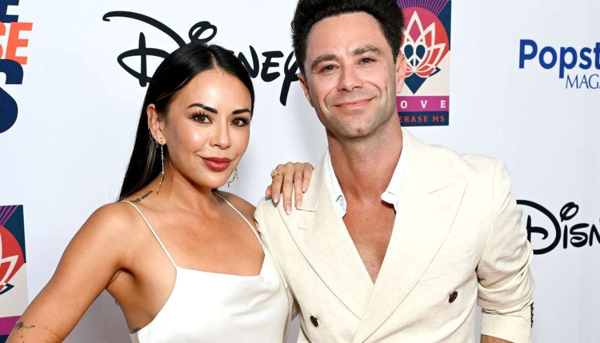 Janel Parrish and Sasha Farber make red carpet debut in coordinated looks