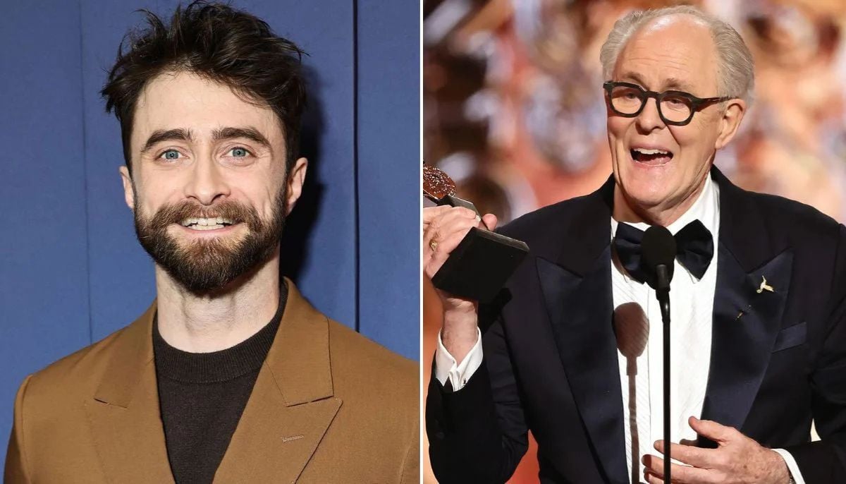 Daniel Radcliffe visits John Lithgow backstage at Harry Potter and the Cursed Child