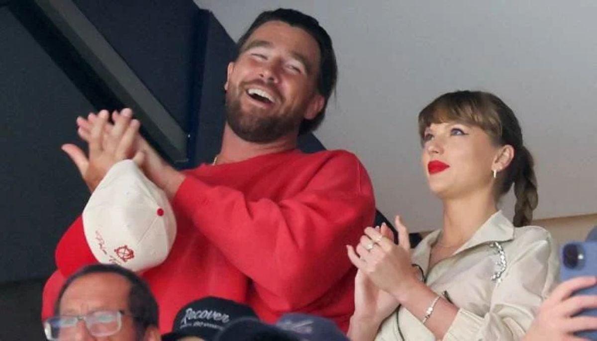 Taylor Swift makes airplane noises and feeds Travis Kelce spaghetti in viral clip