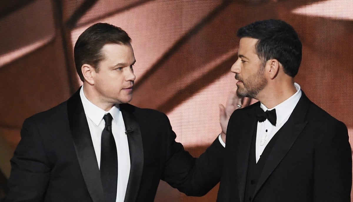 Matt Damon revives long-running Jimmy Kimmel feud with epic Trojan horse entrance