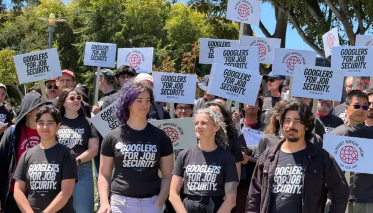Google employees protest at headquarters over job security concerns