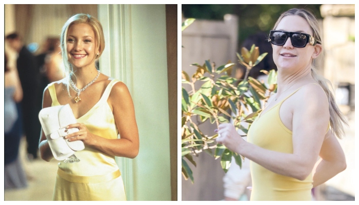 Kate Hudson stuns in skin tight yellow outfit as she recreates her