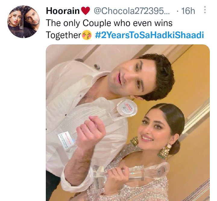 Fans celebrate Sajal Aly, Ahad Raza Mirs 2nd wedding anniversary in absentia
