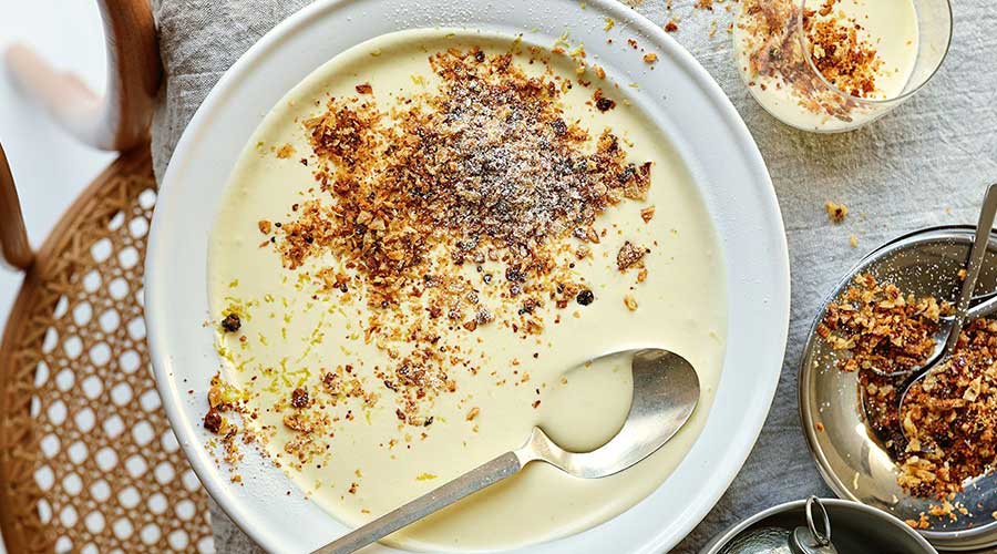 Vanilla & Lemon Custard with Panettone Crumble Recipe