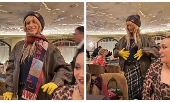 Bella Hadid oozes charm as she rocks in navy blue top