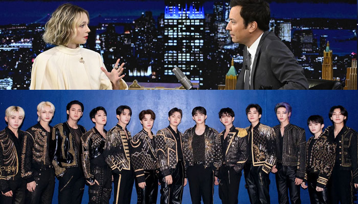 Wednesday Emma Myers recommends her favorite SEVENTEEN song to Jimmy Fallon