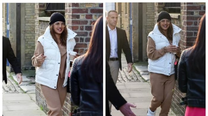 Priyanka Chopra steps outside in style as she arrives at recording studio