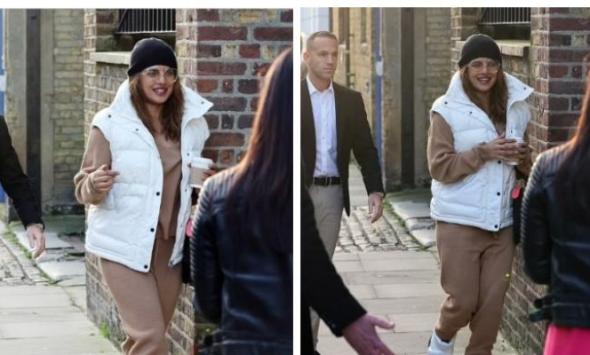 Priyanka Chopra steps outside in style as she arrives at recording studio 