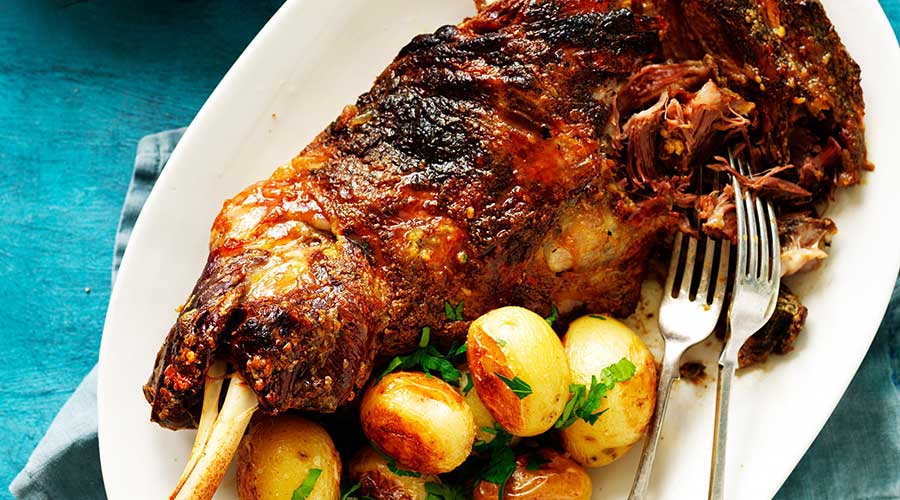 Slow-Roasted Lamb with Lemon, Garlic and Rosemary Recipe