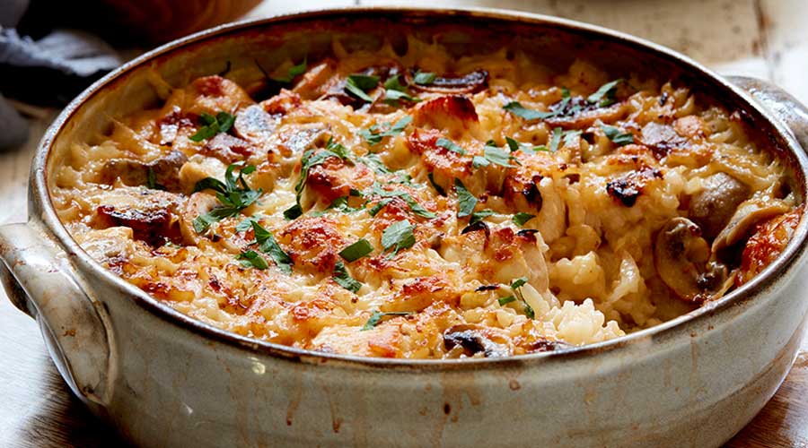 Chicken and Mushroom Baked Risotto Recipe