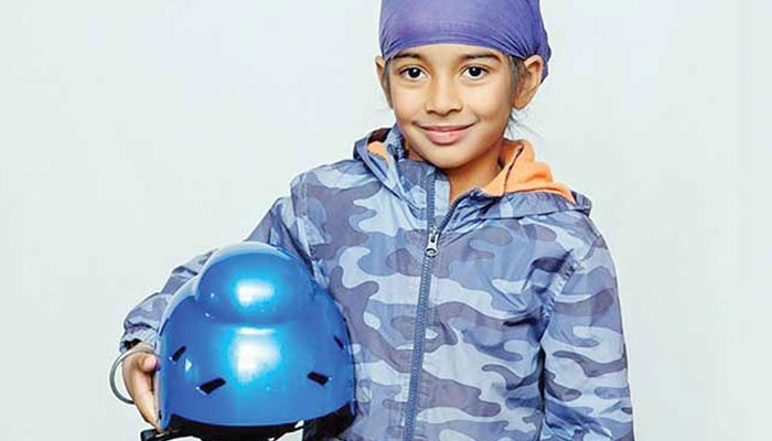 Indian-origin mum makes headlines creates by creating turban-friendly helmet