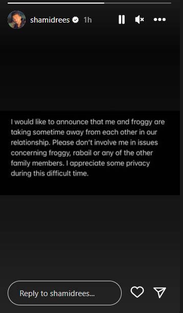 Sham Idrees, Queen Froggy spark concern with separation announcement