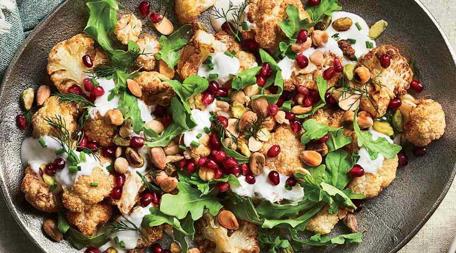 Cauliflower Salad with Yogurt Sauce and Pomegranate recipe