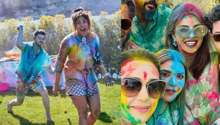Premium Photo | Young girl with colorful face taking selfie using  smartphone on holi festival. festival and technology concept