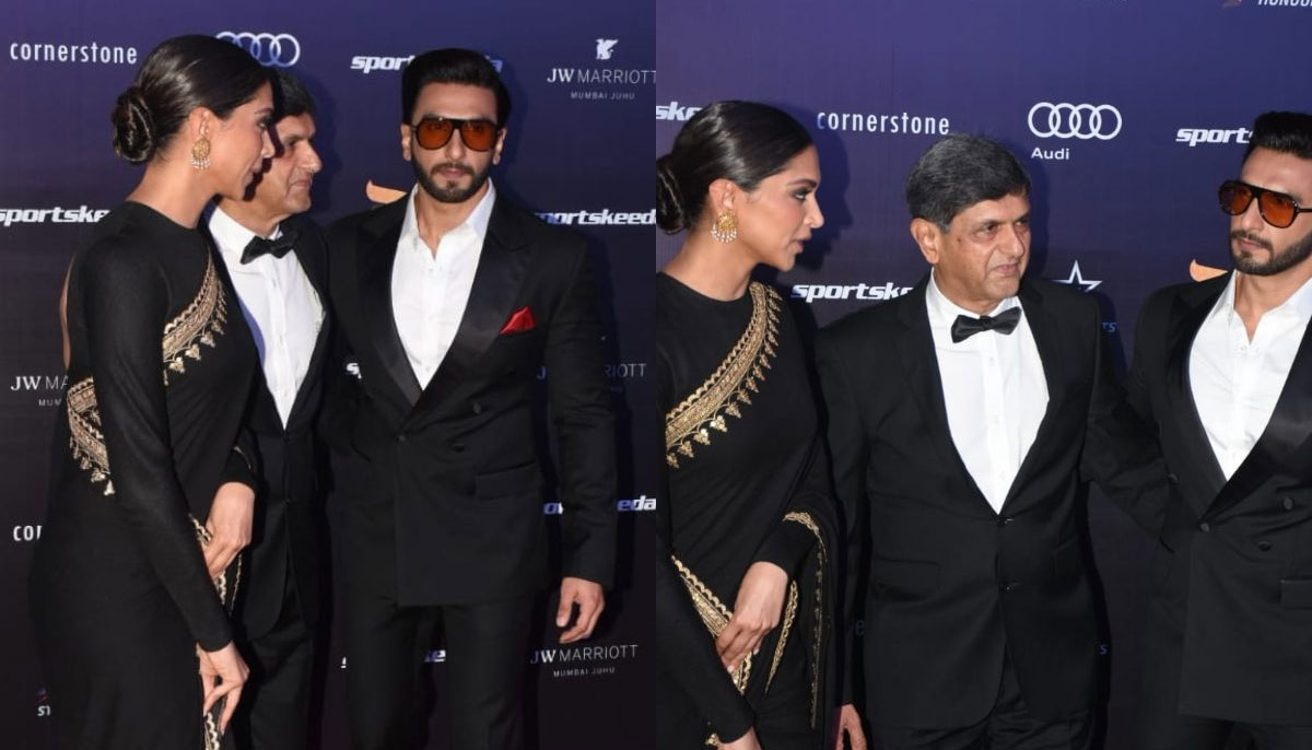 Ranveer Singh and Deepika Padukone  enter in style at an awards event and had the chance to meet former athlete P.T. Usha