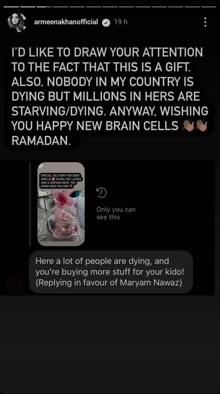 Armeena Rana Khan condemns Maryam Nawazs lavish table spread