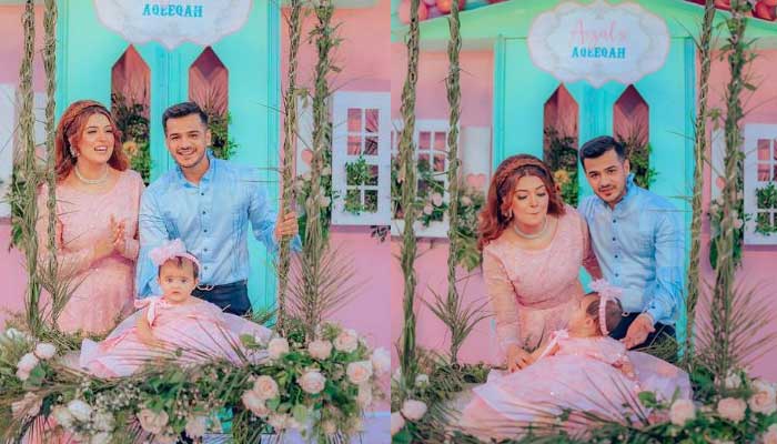 Zulqarnain Sikandar, Kanwal Aftab share sweet pictures from daughter Aizals aqiqah ceremony