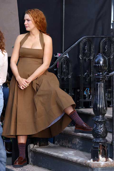 Blake Lively channels redheaded Lily Bloom look on ‘It Ends With Us’ set
