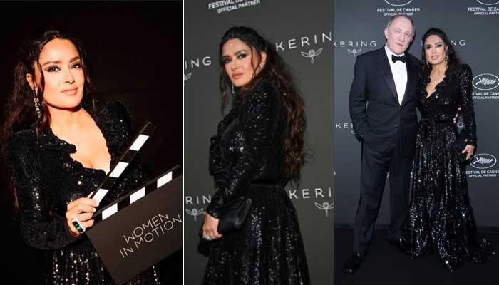 Salma Hayek oozes charm in black Balenciaga gown at Women in Motion Award in Cannes