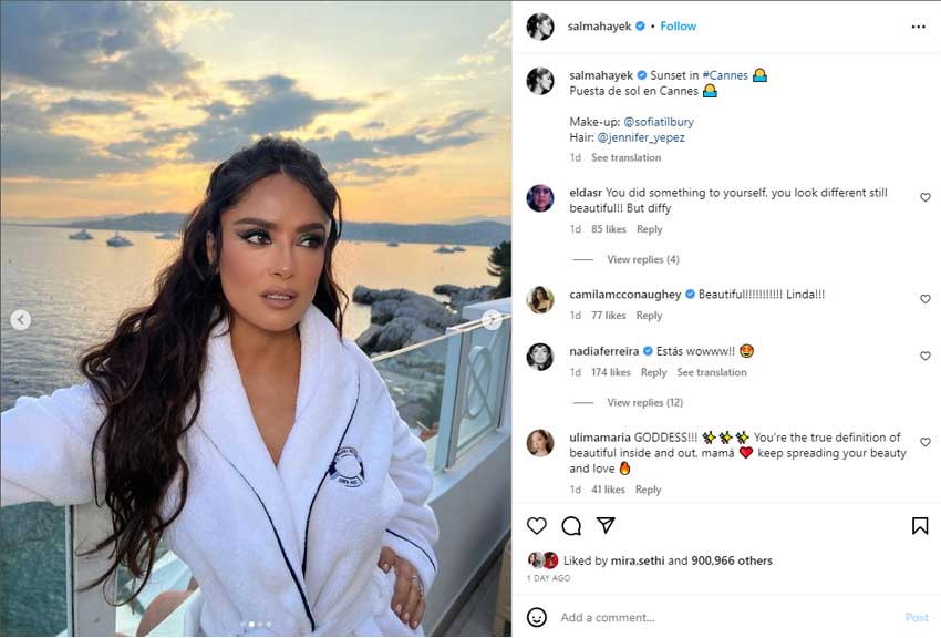 Salma Hayek appears radiant in sunset pictures, bids farewell to 2023 Cannes gala
