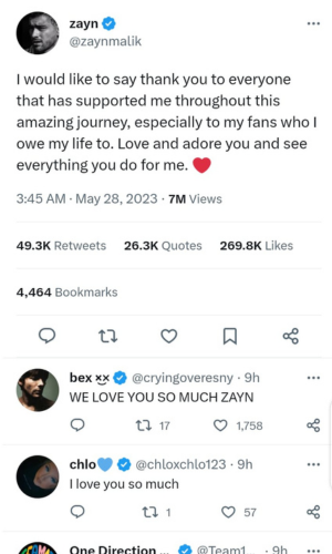 Zayn Malik shares his second tweet of 2023, we love you Zayn trends on Twitter