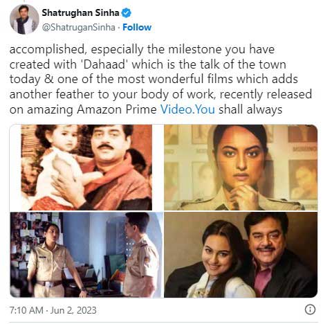 Sonakshi Sinhas 36th birthday: Shatrughan Sinha writes birthday note for daughter