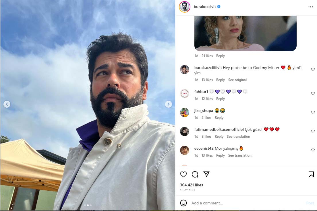 Burak Ozcivit shares new yet captivating IG update