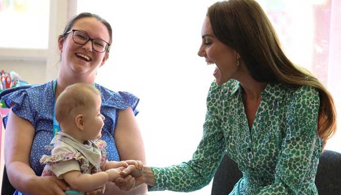 Kate Middleton meets adorable babies during her visit to Riversley Park Children’s Centre