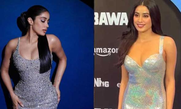 'Bawaal' premiere: Janhvi Kapoor stuns in shimmery silver gown