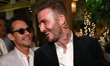David Beckham pays visit to pal Marc Anthony's 4-week-old baby in hospital 