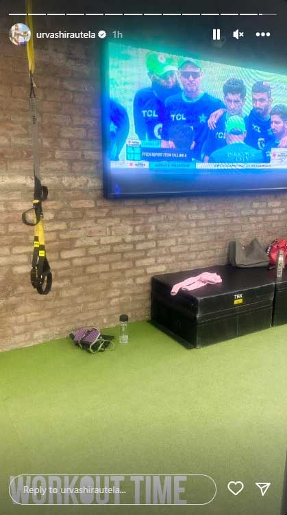 Ind v Pak Asia Cup match: Urvashia Rautela posts cryptic Insta Story for Naseem Shah as she hits gym