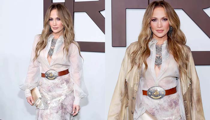 Jennifer Lopez stuns in gucci gold at Ralph Laurens star-studded fashion show