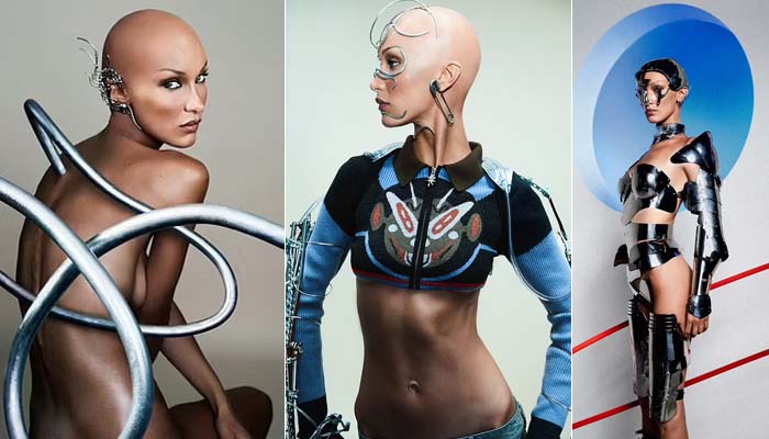 Bella Hadid transforms into futuristic A.I. robot as she goes bald for Marc Jacobs 2023 campaign