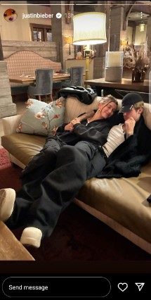 Justin and Hailey Bieber chill in matching outfits, post anniversary trip