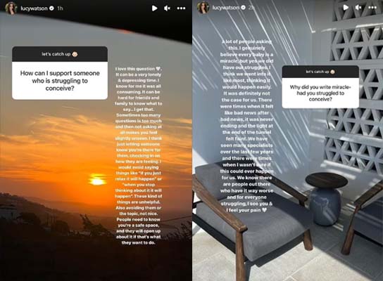 Lucy Watson sheds light on fertility journey, offers hope to others in emotional Q&A