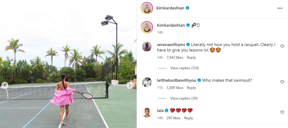 Serena Williams’ honest reaction to pal Kim Kardashian and her tennis skills wins the internet